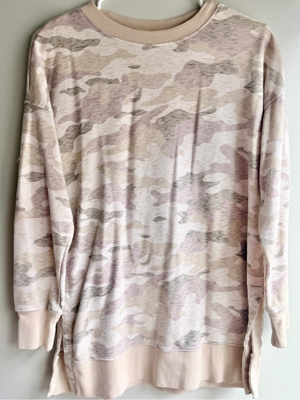 Light Pink Camo Oversized Sweatshirt